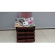 MUEBLE DE MADERA CON CAJONES Y 120 MADEJAS MOULINE DMC