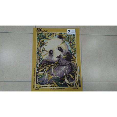 CAÑAMAZO  OSO PANDA MEDIO PUNTO 45*60 CM