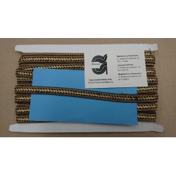 GALON TERMOADHESIVO CADENAS DE 1.2 CM ORO-NEGRO