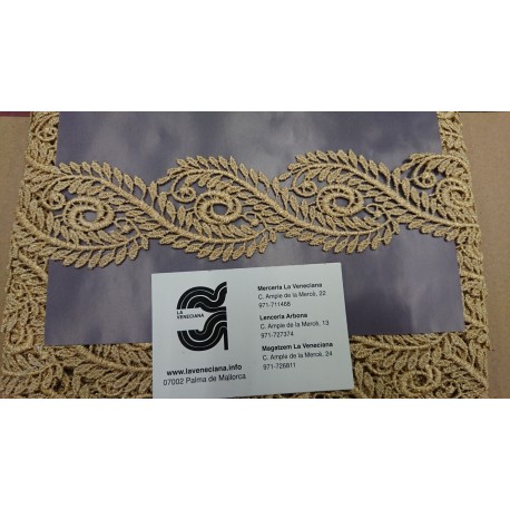 ENTREDOS DE GUIPUR DE 4.5 CM METALIZADO DORADO
