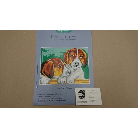 KIT CAÑAMAZO 25*25  PERROS CONTIENE AGUJA E HILOS