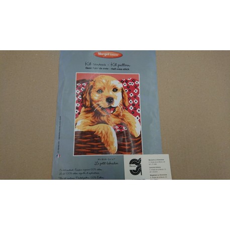 KIT CAÑAMAZO 25*25  PERRO CONTIENE AGUJA E HILOS