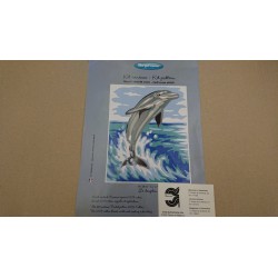KIT CAÑAMAZO 25*25  DELFIN CONTIENE AGUJA E HILOS