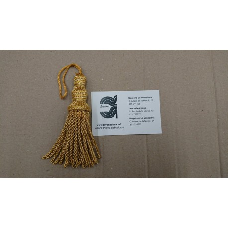 BORLA METALIZADA DORADA APROX 10 CM