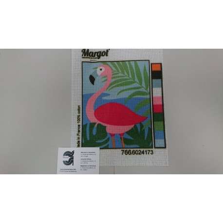 KIT CAÑAMAZO 25*25  FLAMENCO CONTIENE AGUJA E HILOS