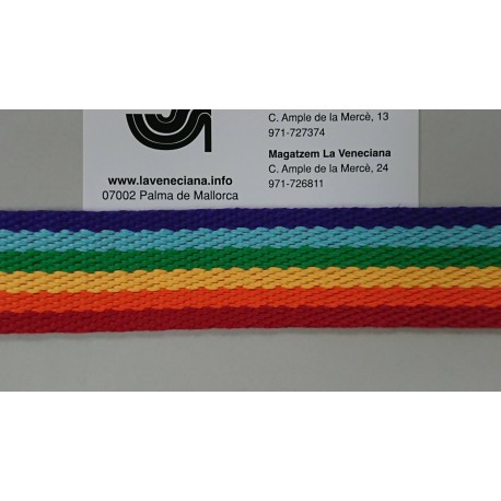 CINTA MOCHILA ARCO IRIS  30 MM