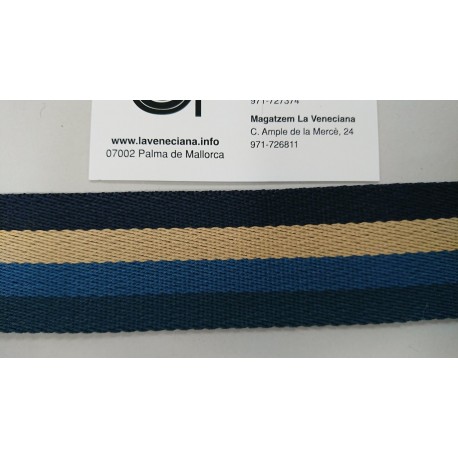 CINTA MOCHILA LISTAS DE 40 MM ALGODON