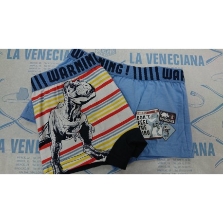 PACK-2 BOXERS NIÑO JURASSIC PARK