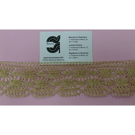 PUNTILLA METALIZADA DE 5 CM DORADA