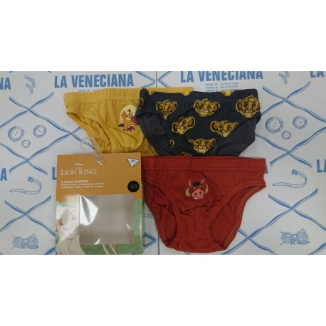 PACK TRES SLIPS NIÑO REY LEON