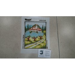 KIT CAÑAMAZO PAISAJE 25*25   CONTIENE AGUJA E HILOS