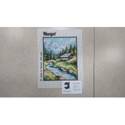 KIT CAÑAMAZO PAISAJE RIO 25*25   CONTIENE AGUJA E HILOS