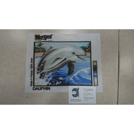 KIT CAÑAMAZO DELFIN 25*25   CONTIENE AGUJA E HILOS