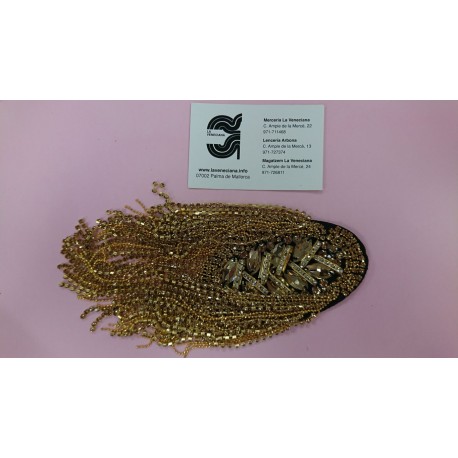 HOMBRERA FANTASÍA 1 U. CRISTAL DORADA 20*5 CM