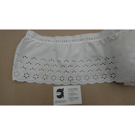 TIRA BORDADA FRUNCIDA 16 CM  40% ALG 60% POL