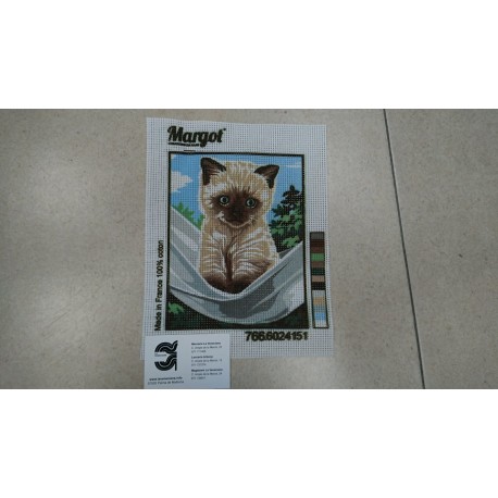 KIT CAÑAMAZO GATITO 25*25 CONTIENE AGUJA E HILOS