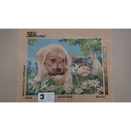 CAÑAMAZO  MEDIO PUNTO 40*50 CM PERRO Y GATO