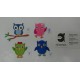 APLICACION BUHOS APROX 4.5 * 5 CM TERMOADHESIVA