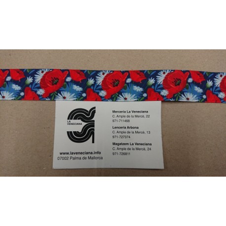 CINTA RASO ESTAMPADA 25 MM
