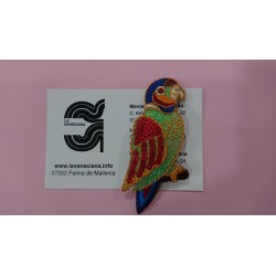 APLICACION LORO LENTEJUELA 7.5*3 CM TERMOADHESIVA