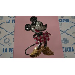 APLICACION MINNIE LENTEJUELA 22*12 CM TERMOADHESIVA