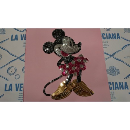 APLICACION MINNIE LENTEJUELA 22*12 CM TERMOADHESIVA