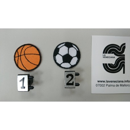 APLICACION PELOTA FUTBOL O BASKET 25 MM  CM TERMOADHESIVA