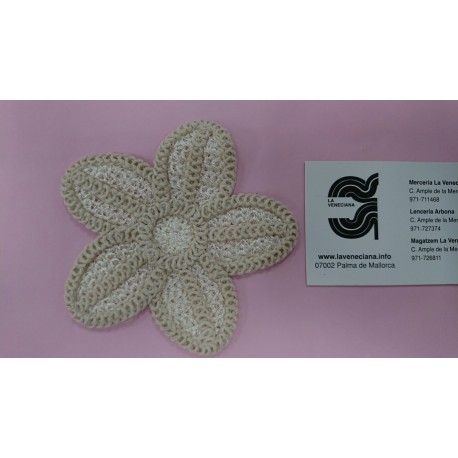 APLICACION FLOR 10 CM RUSTICA ALGODON CRUDA