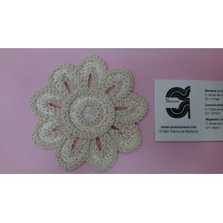 APLICACION FLOR 10 CM RUSTICA ALGODON CRUDA