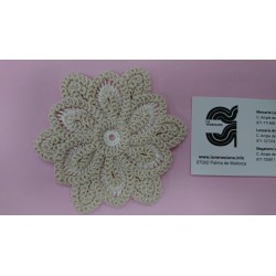 APLICACION FLOR 10 CM RUSTICA ALGODON CRUDA